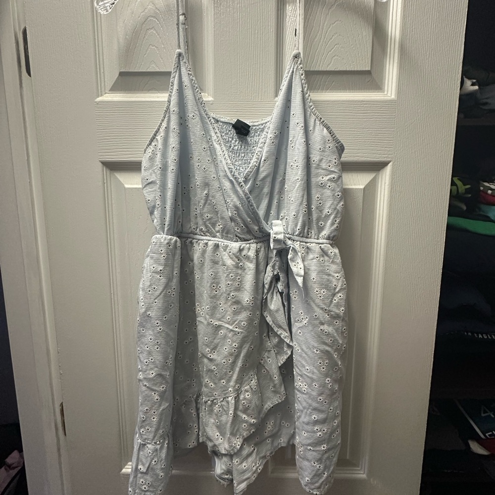 Blue and White skort romper